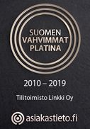 Suomen vahvimmat platina 2010-2019 Tilitoimisto Linkki Oy Asiakastieto.fi