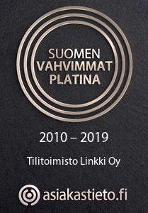 Suomen vahvimmat platina 2010-2019 Tilitoimisto Linkki Oy Asiakastieto.fi